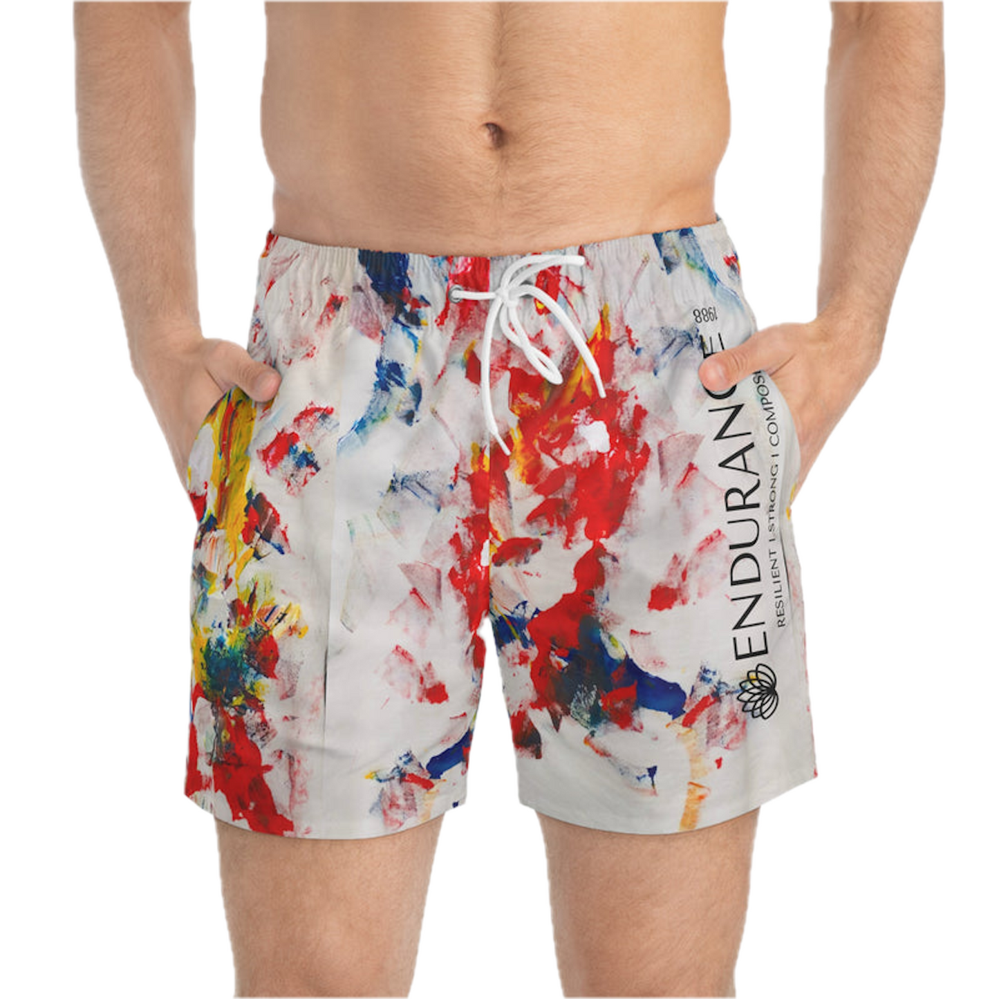 Abstract Patterned Swim Trunks