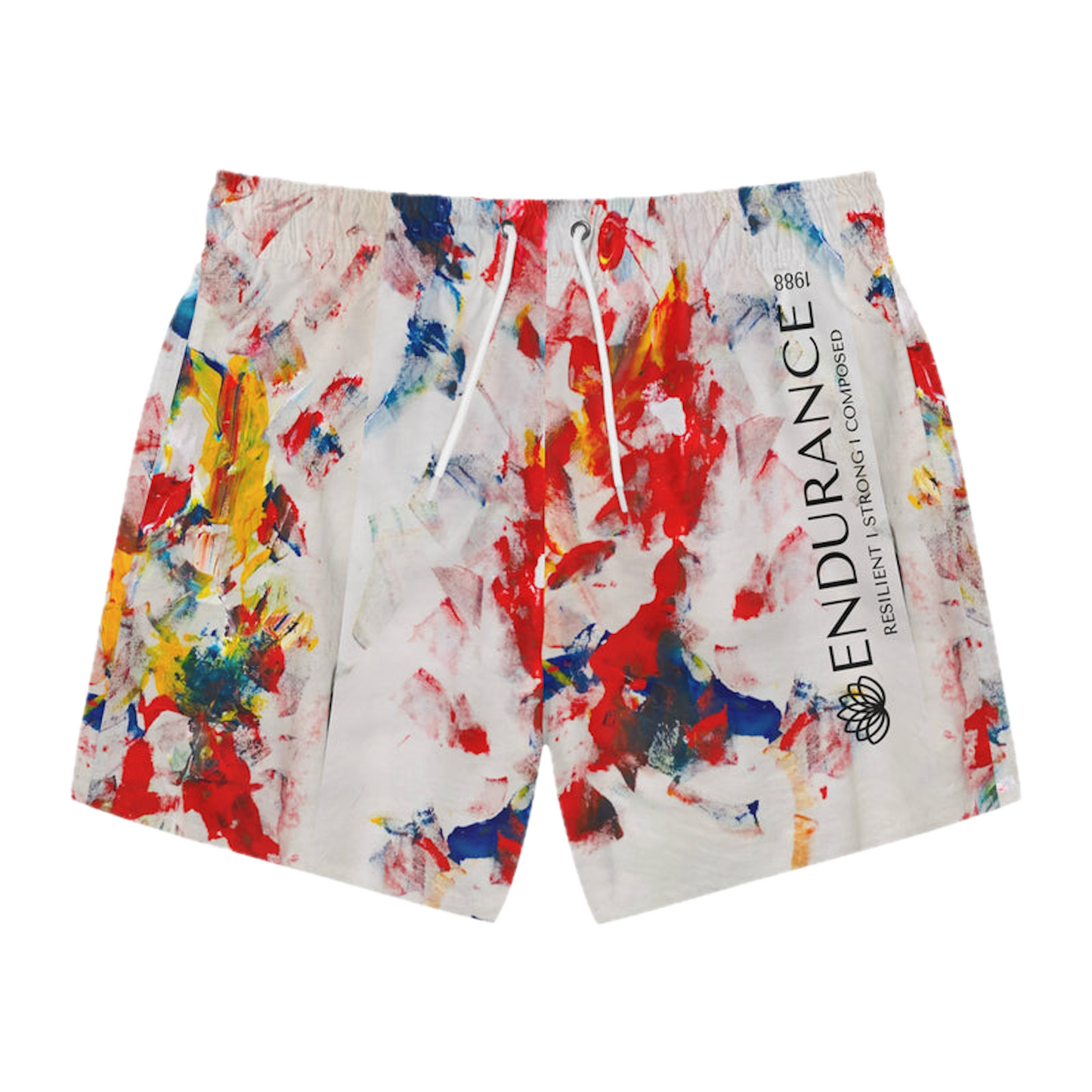 Abstract Patterned Swim Trunks